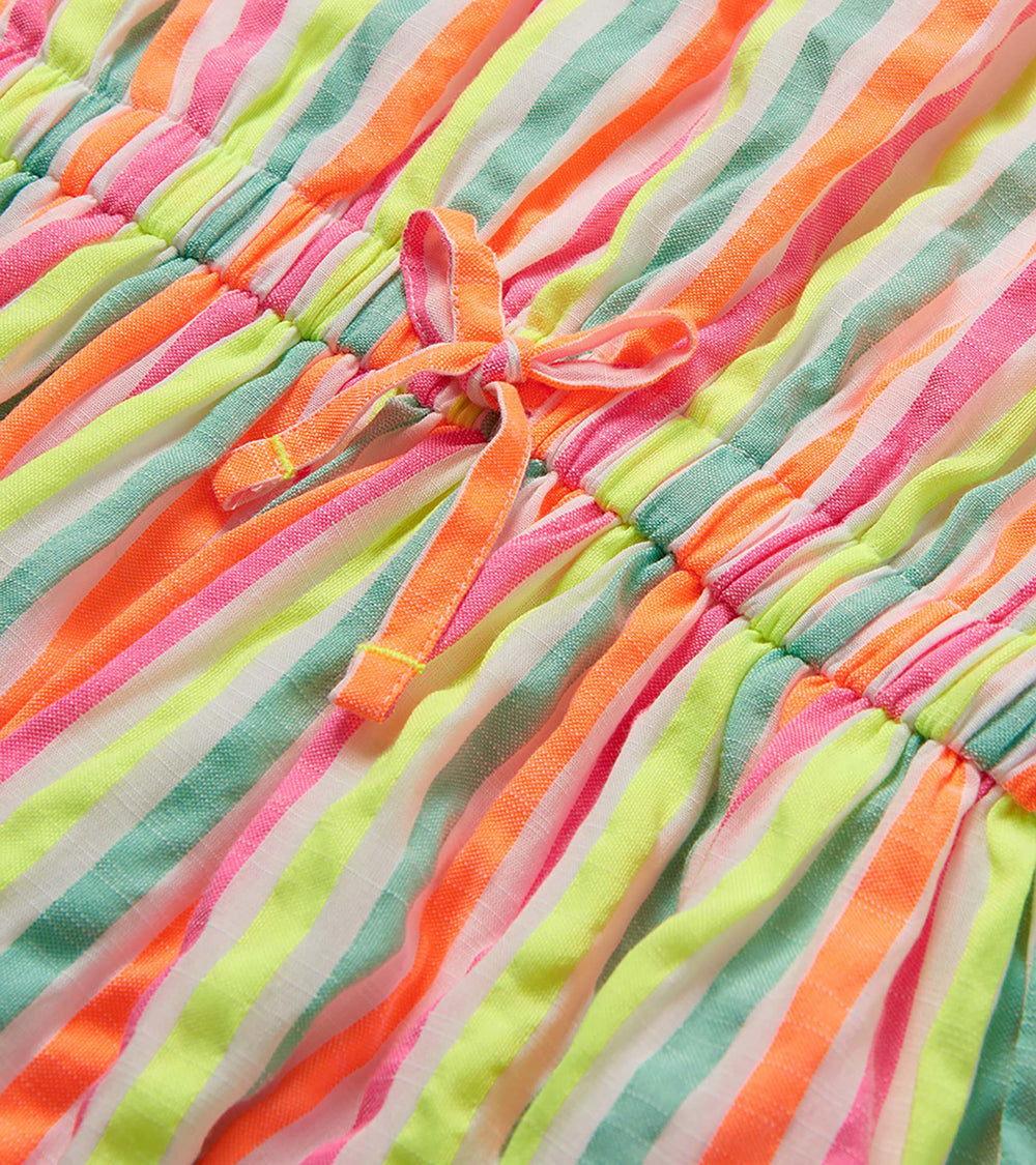 Girls Neon Summer Stripes Woven Play Dress