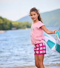 Girls Summer Palm Tie Front T-Shirt