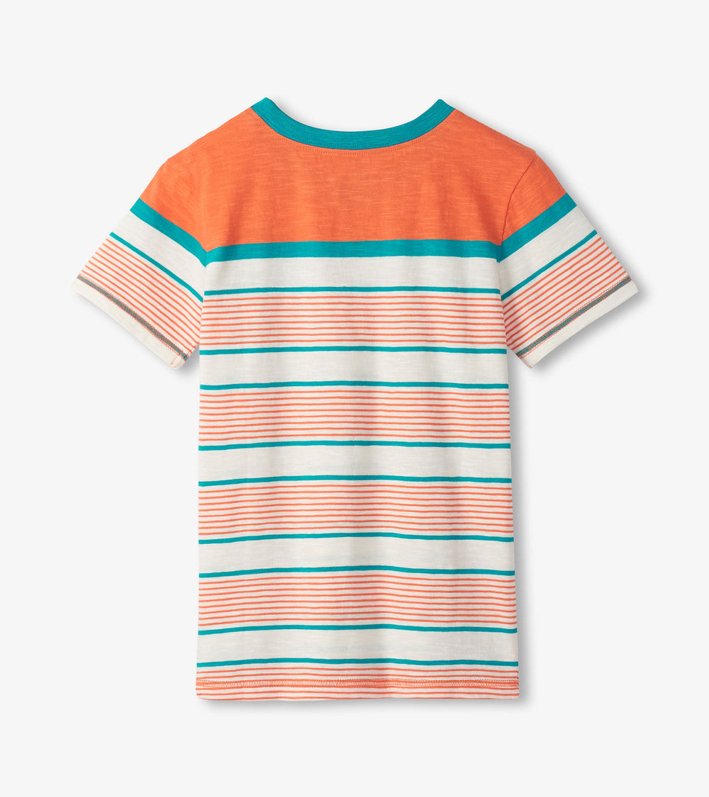 Boys Summer Stripes Crew Neck T-Shirt