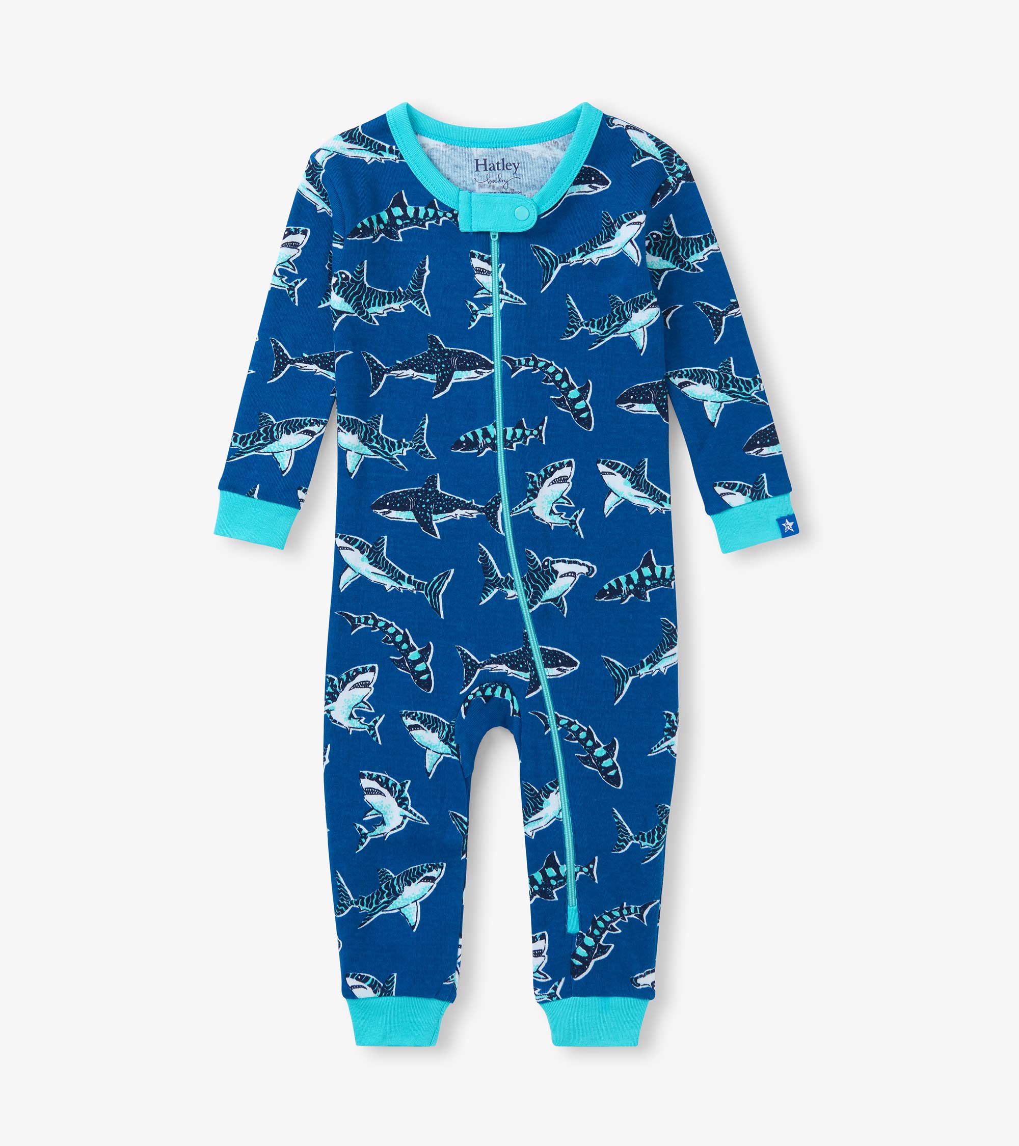 Baby Boys Patterned Sharks Cotton Sleeper
