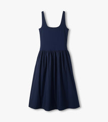 Mix Media Midi Dress - Patriot Blue