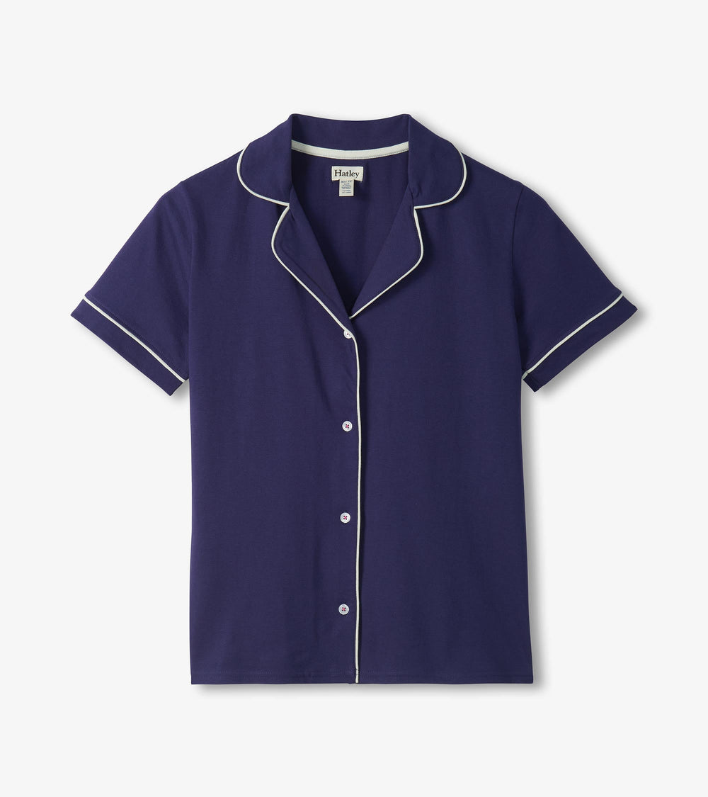 Women's Classic Navy Short Pajama Set
