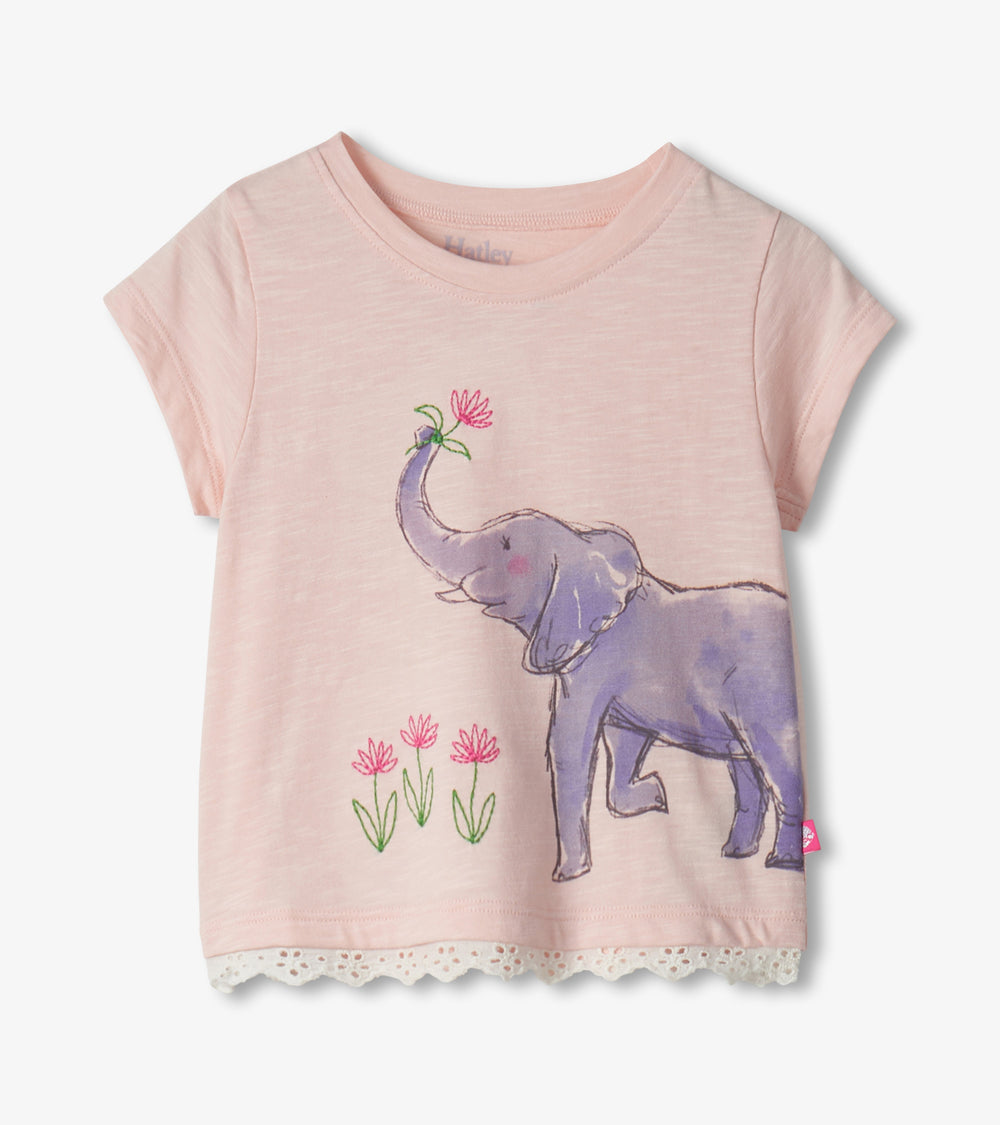 Baby & Toddler Girls Elephant T-Shirt & Short Set