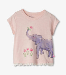 Baby & Toddler Girls Elephant T-Shirt & Short Set