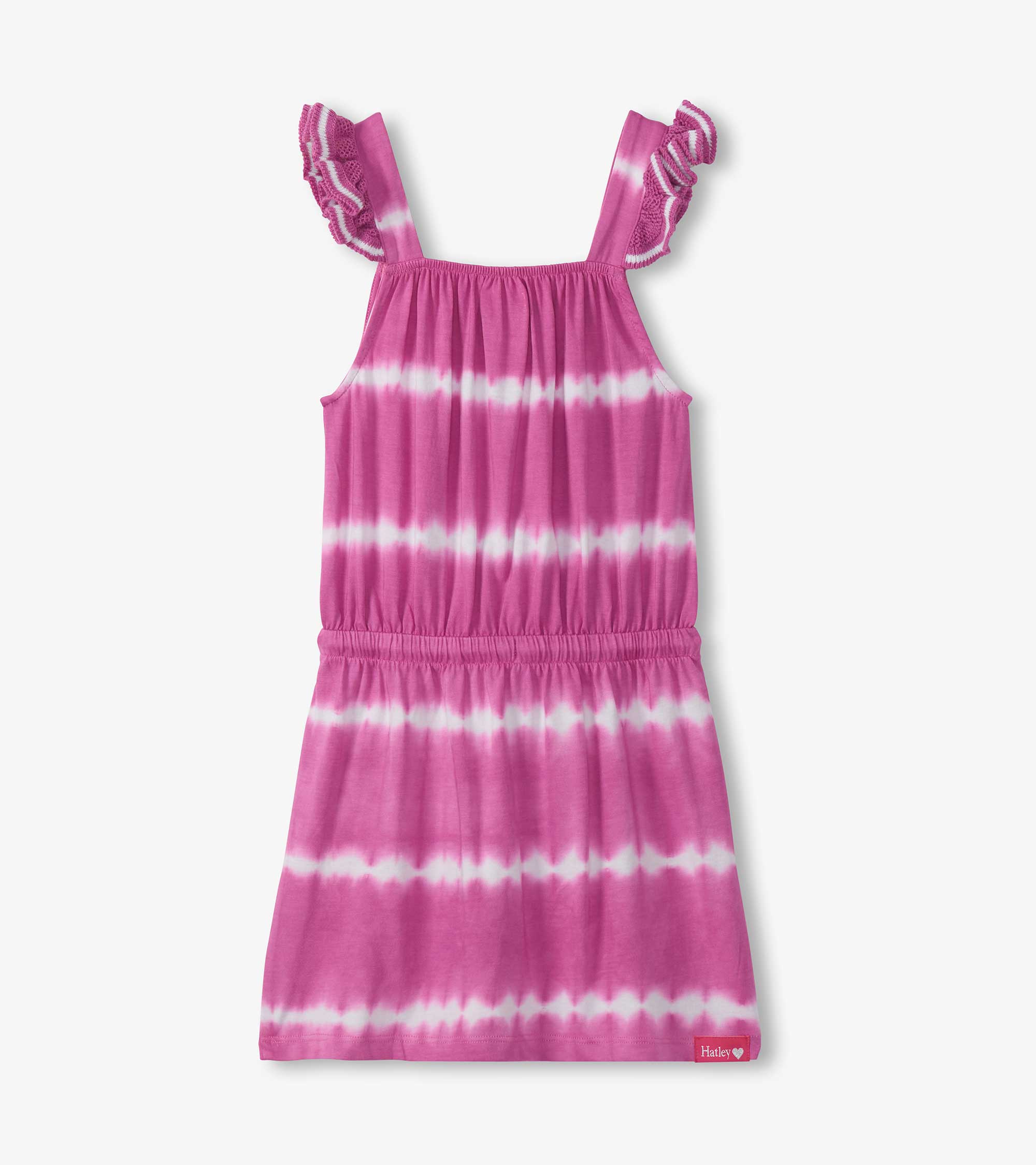 Girls Purple Orchid Tie Dye Crochet Sleeve Dress