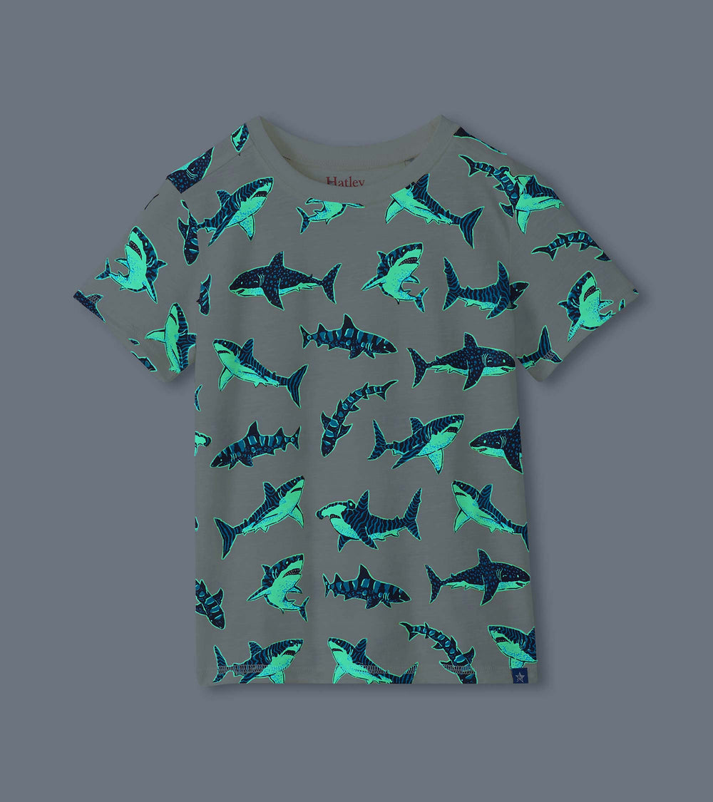 Boys Glow in the Dark Sharks Graphic Tee