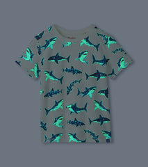 Boys Glow in the Dark Sharks Graphic Tee