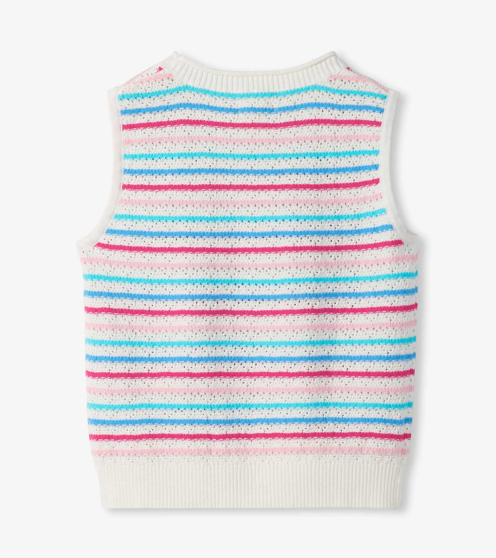 Girls Rainbow Berry Stripe Crochet Tank
