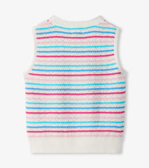 Girls Rainbow Berry Stripe Crochet Tank