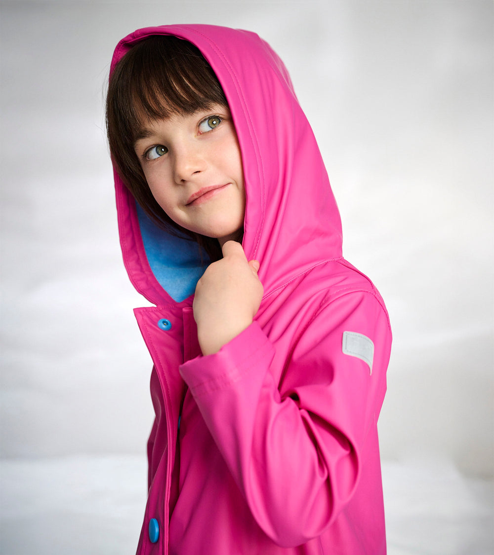 Girls Raspberry Rose Rain Jacket