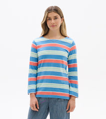 Button Breton - Azure Stripes
