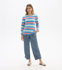Button Breton - Azure Stripes