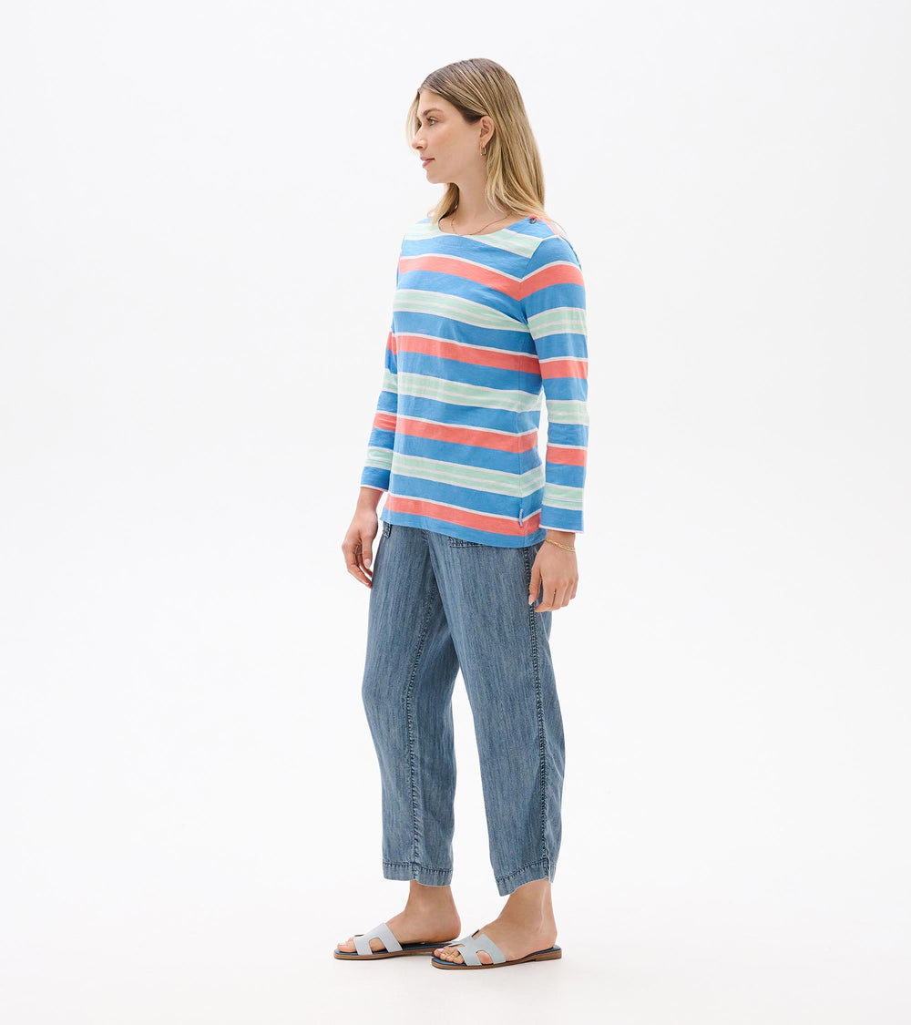 Button Breton - Azure Stripes