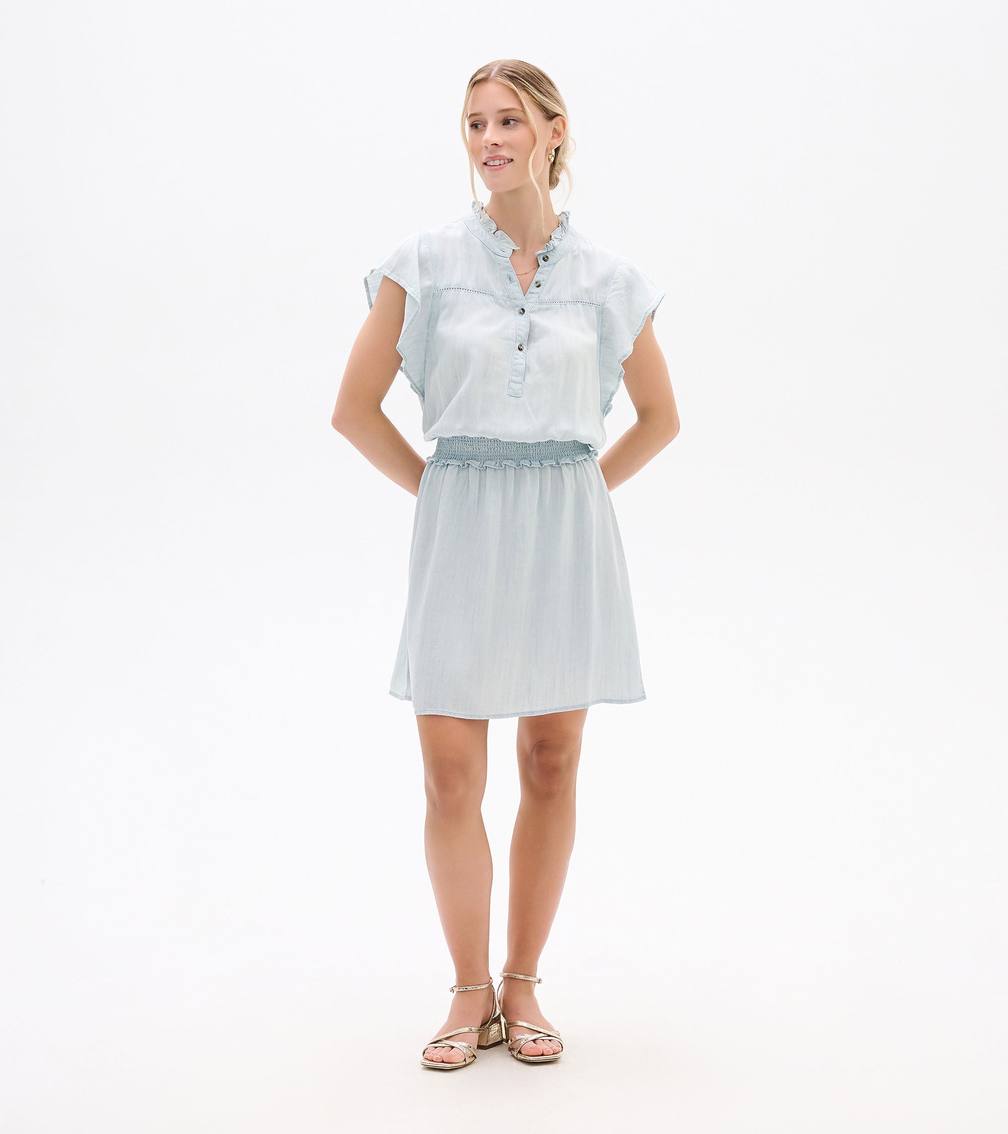 Ava Dress - Soft Blue Wash