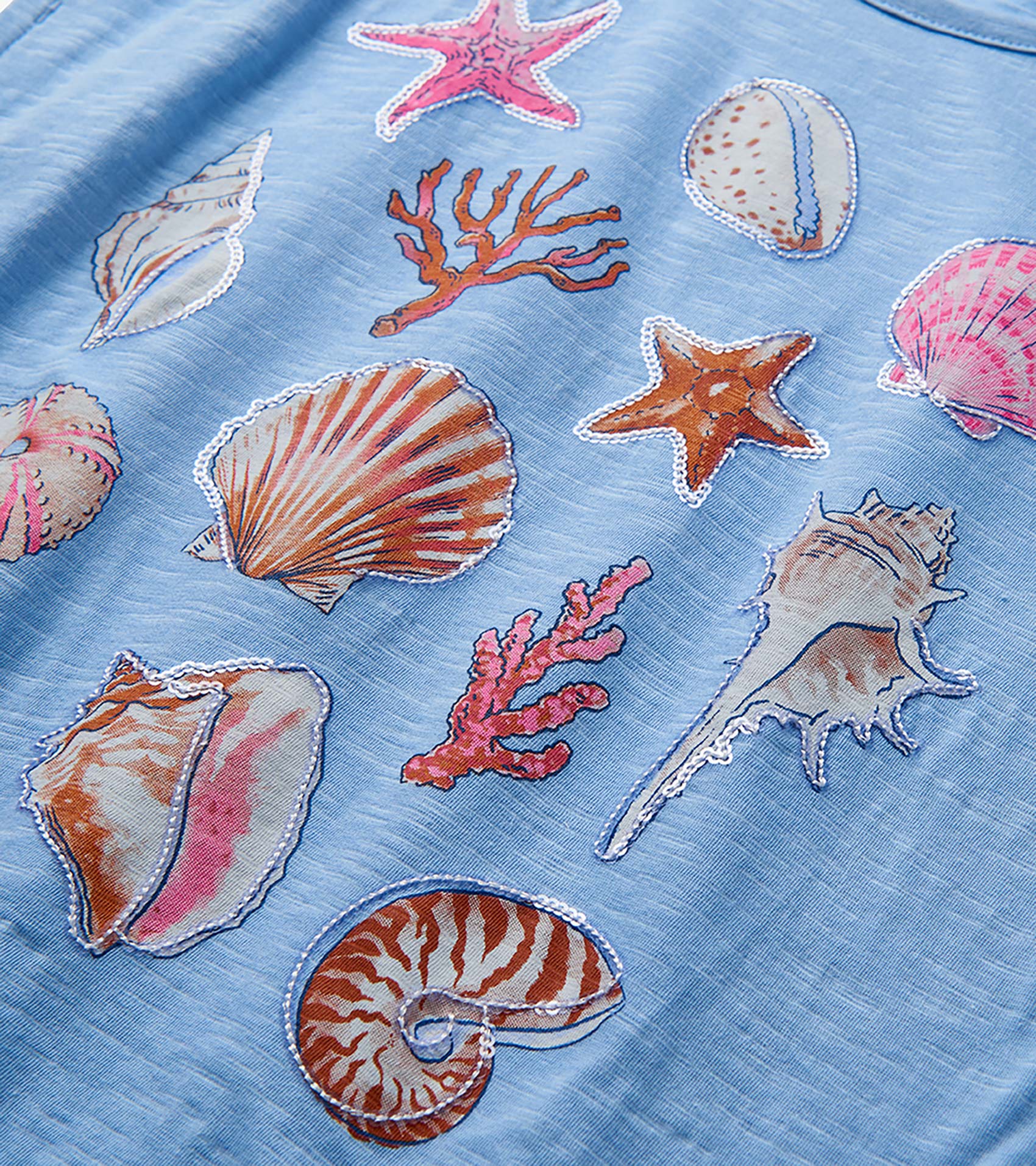 Girls Sea Shell Cinched Shoulder Top