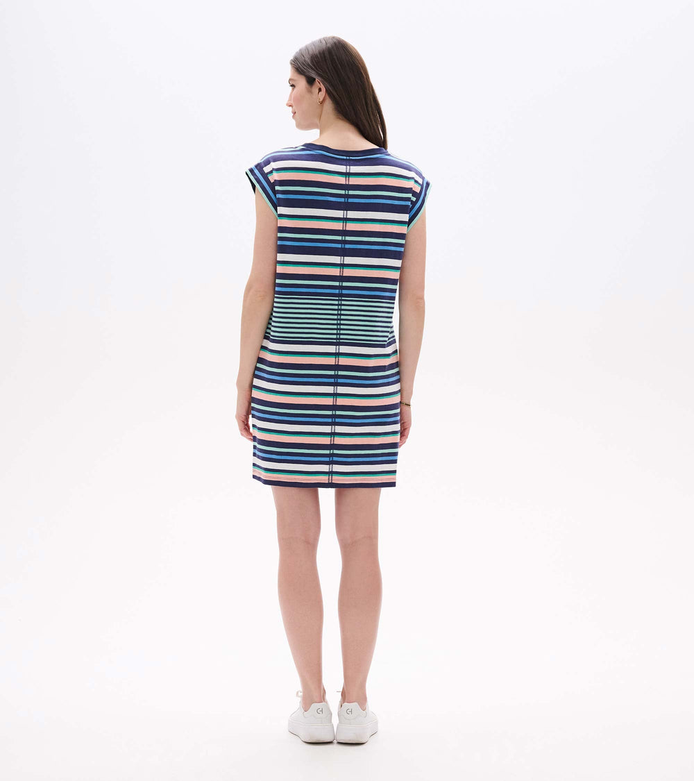 Pocket Tee Dress - Seaside Stripes