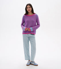 Pointelle Stripe Sweater - South East Summer