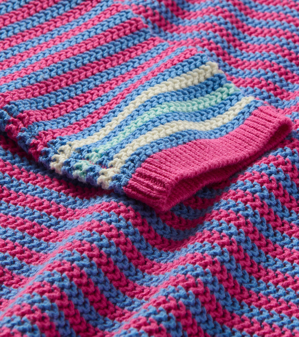 Pointelle Stripe Sweater - South East Summer