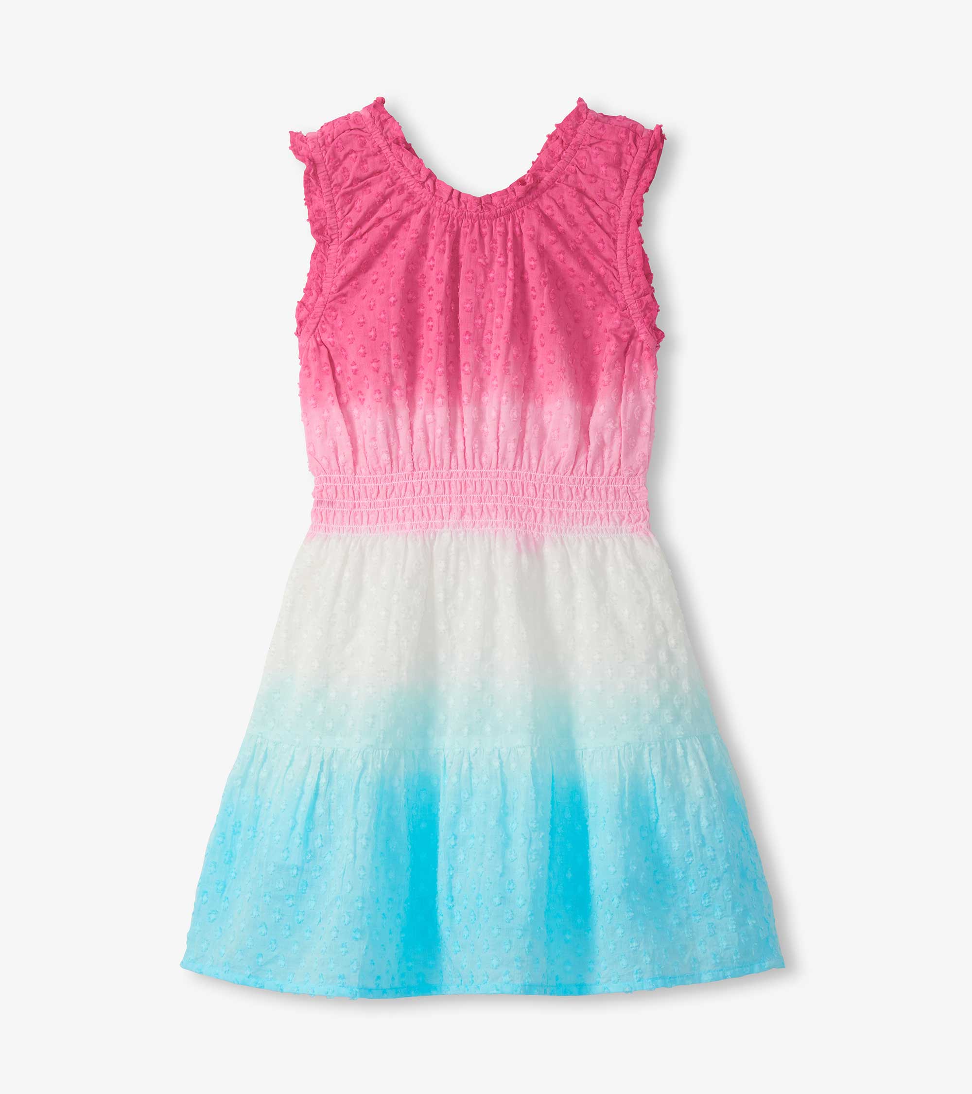 Girls Summer Garden Dip Dye Gathered Dress