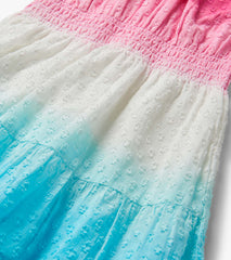 Girls Summer Garden Dip Dye Gathered Dress