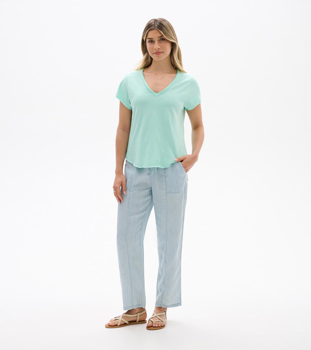 Sadie V-Neck Tee - Sea Glass