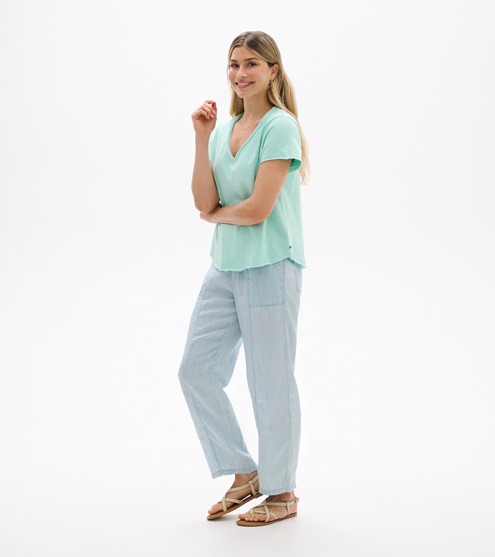 Sadie V-Neck Tee - Sea Glass