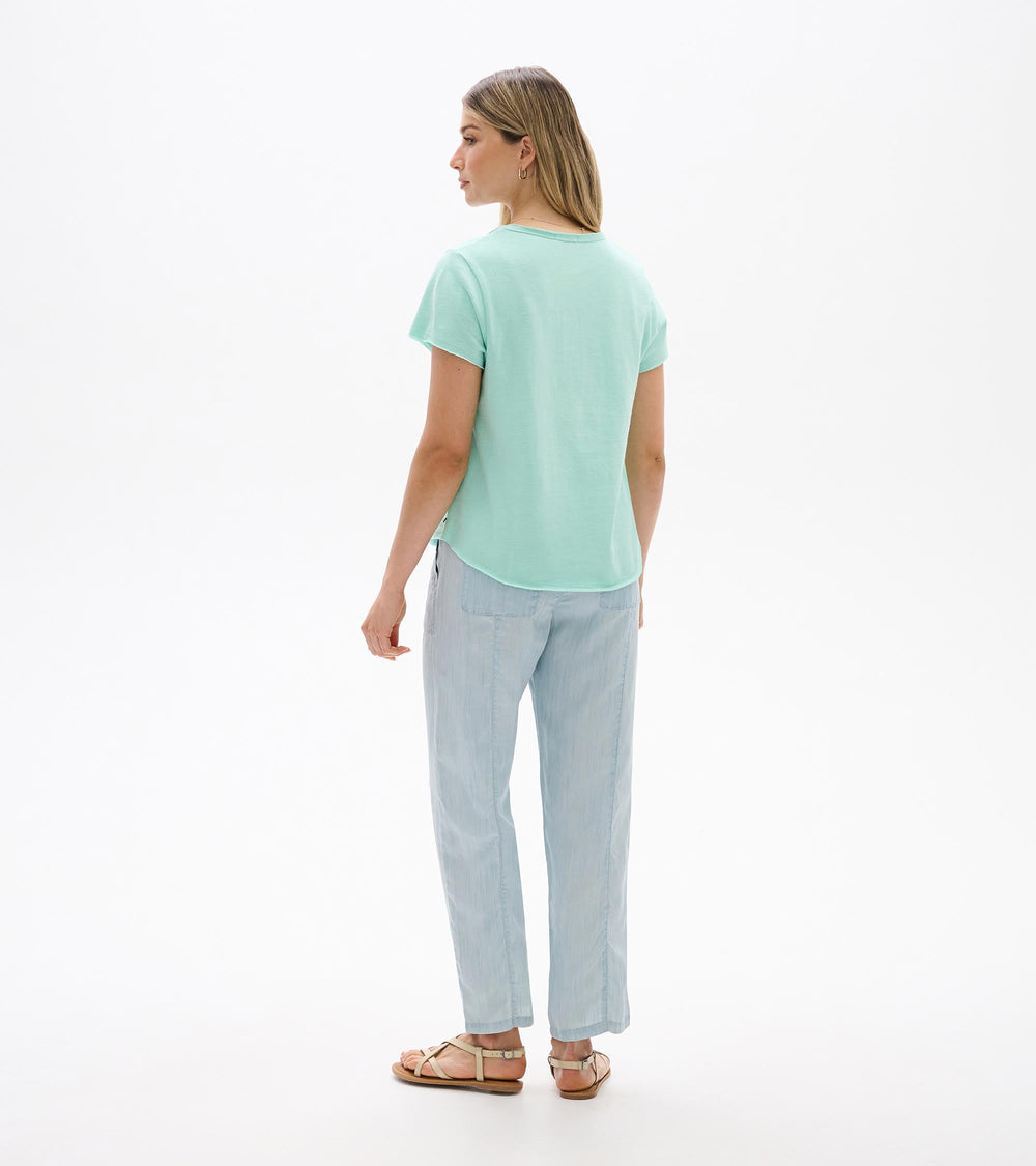 Sadie V-Neck Tee - Sea Glass