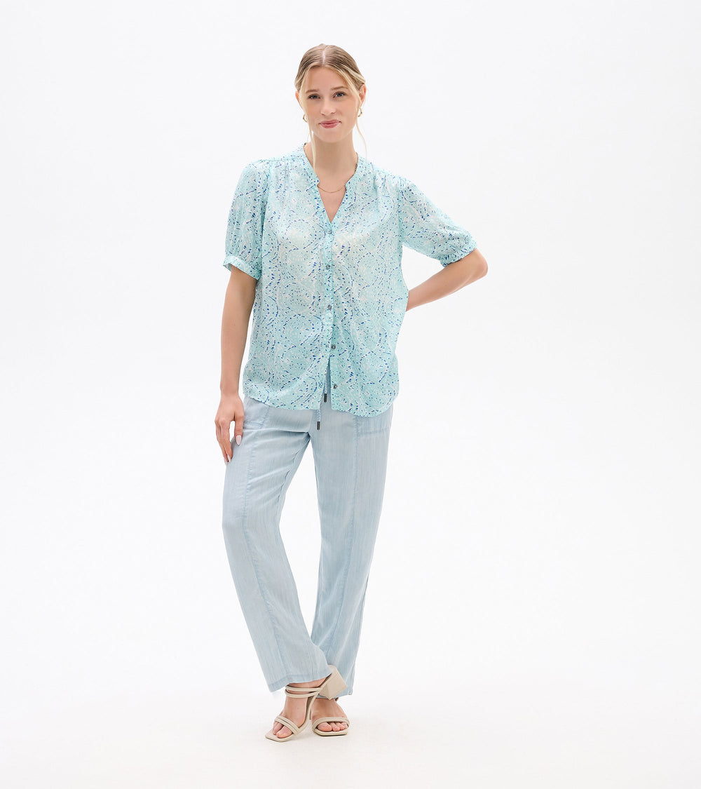 Ivy Blouse - Beach Glass Ikat