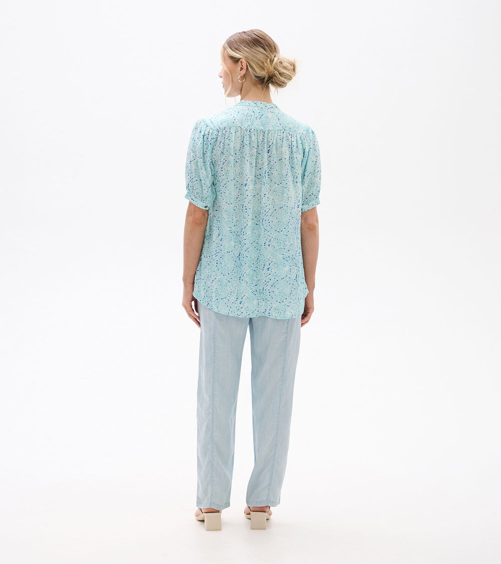 Ivy Blouse - Beach Glass Ikat