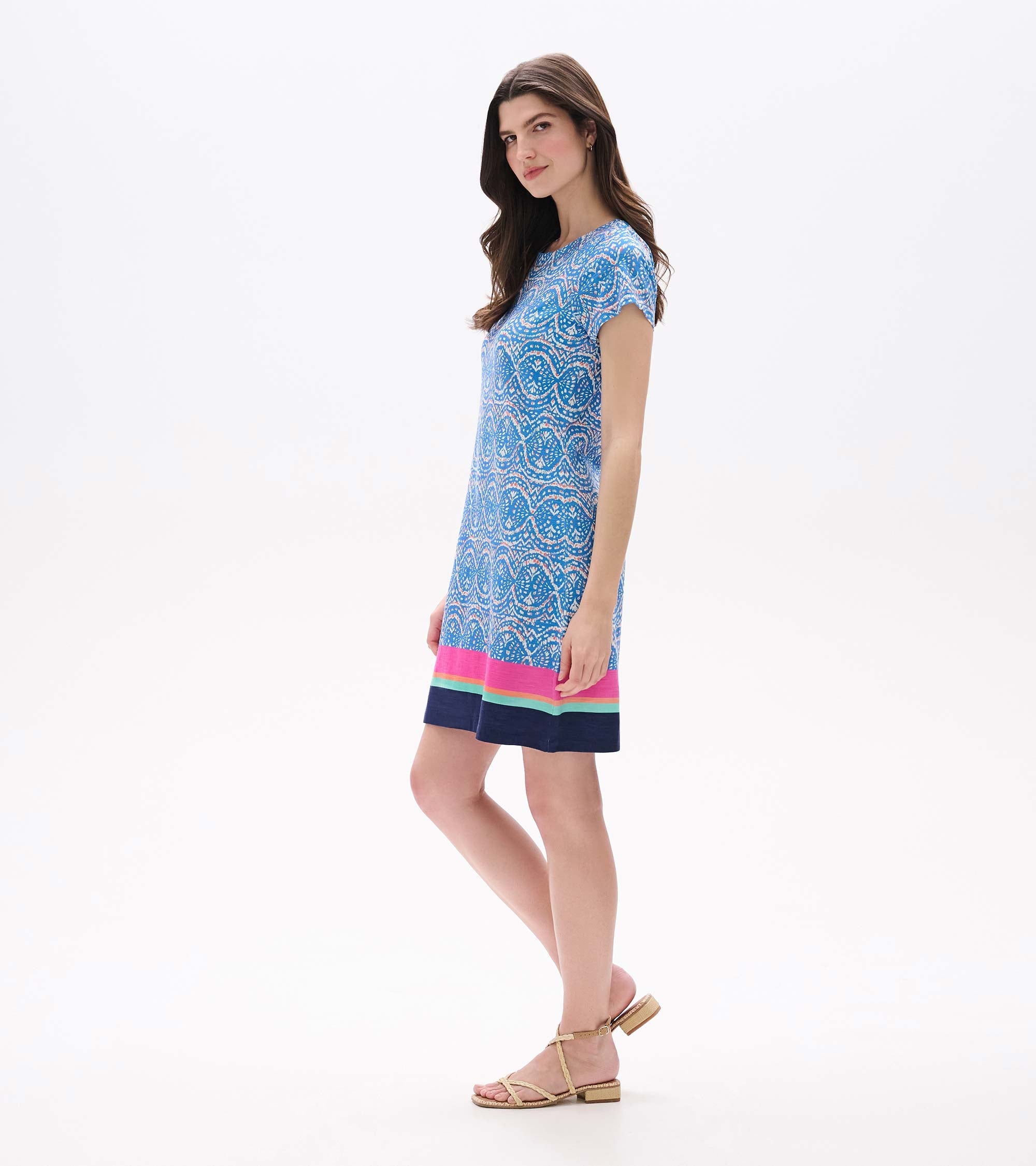 Zip-Back Tee Dress - Soft Ikat
