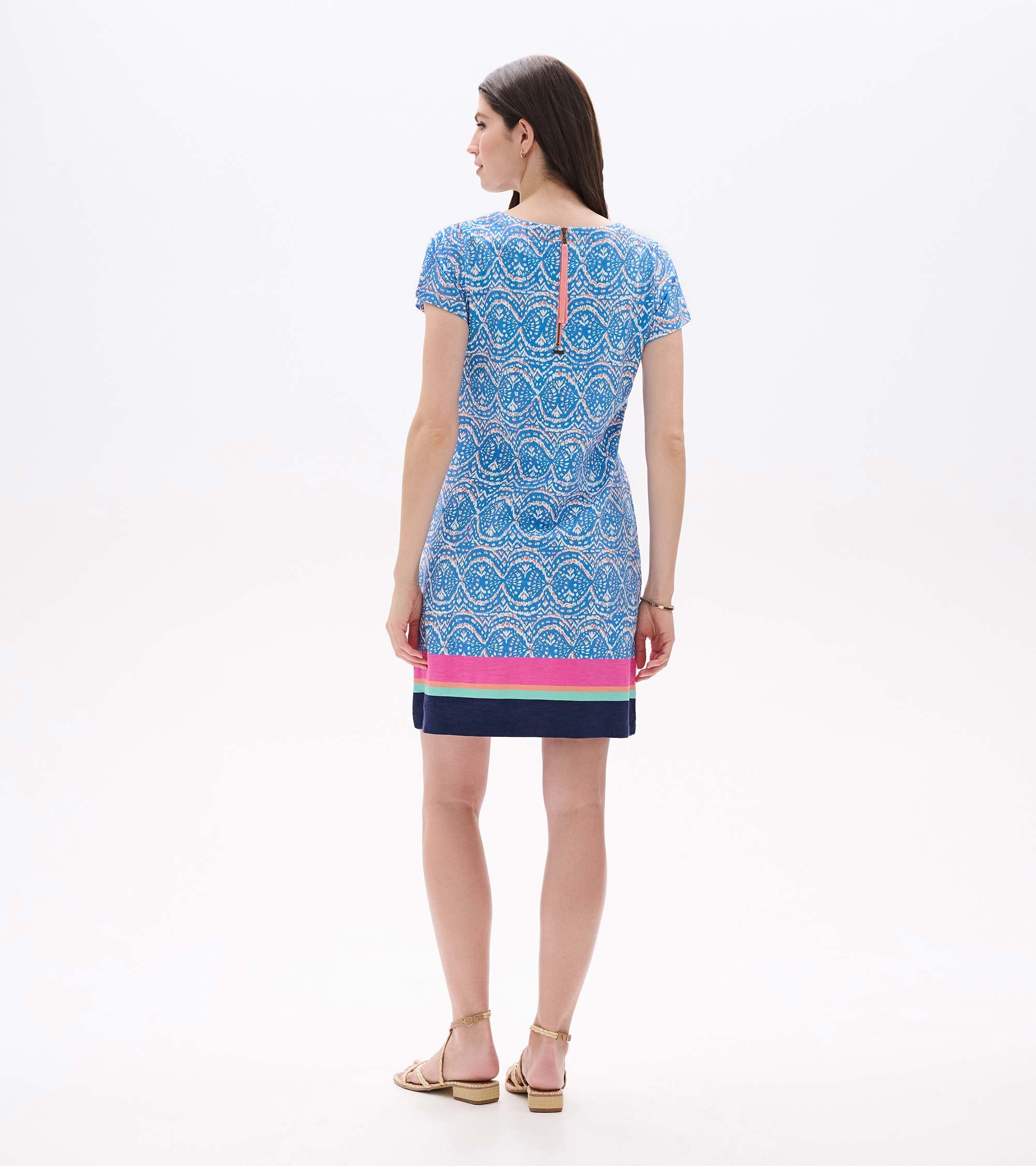 Zip-Back Tee Dress - Soft Ikat