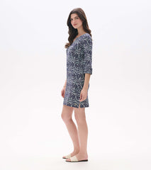 Lily Notch Neck Dress - Soft Ikat