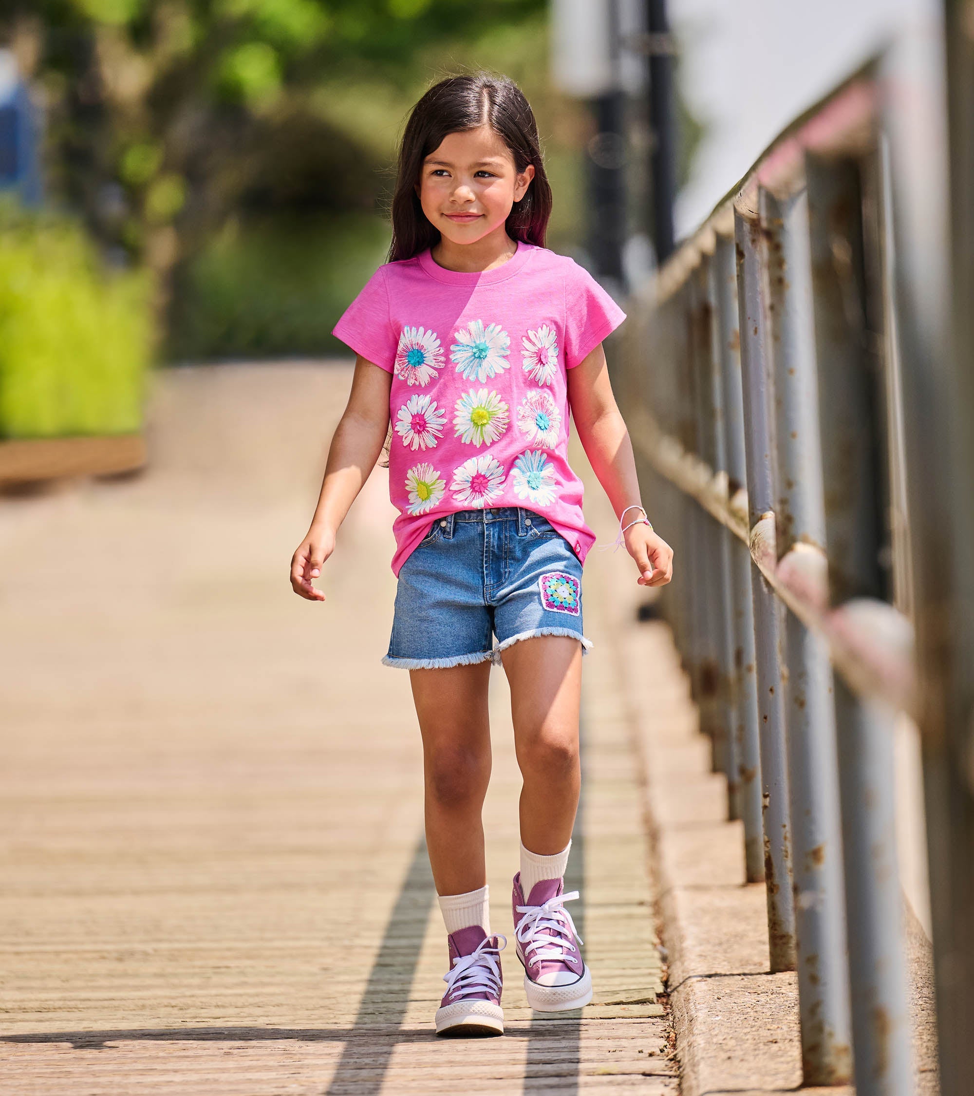 Girls Party Flowers Graphic Tee