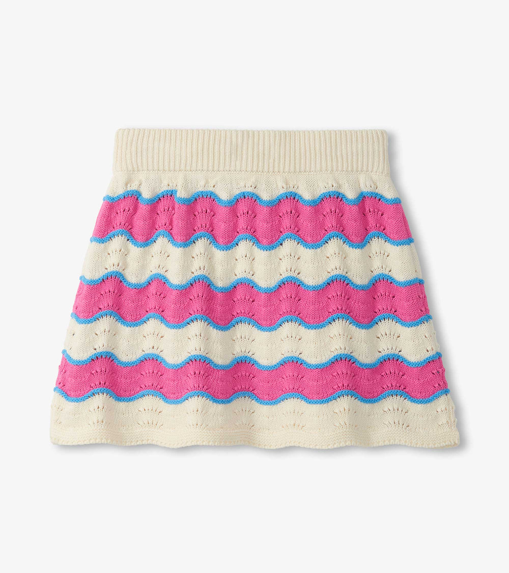 Girls Strawberry Moon Stripes Crochet Skirt