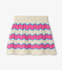 Girls Strawberry Moon Stripes Crochet Skirt