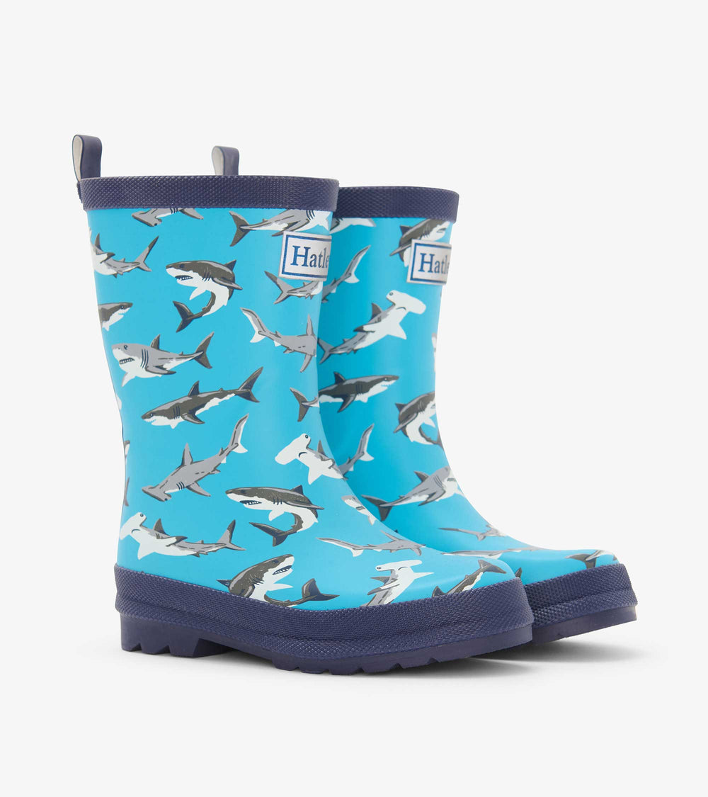 Boys Shark Party Matte Rain Boots