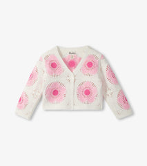 Baby & Toddler Girls Pink & Cream Flower Crochet Cardigan
