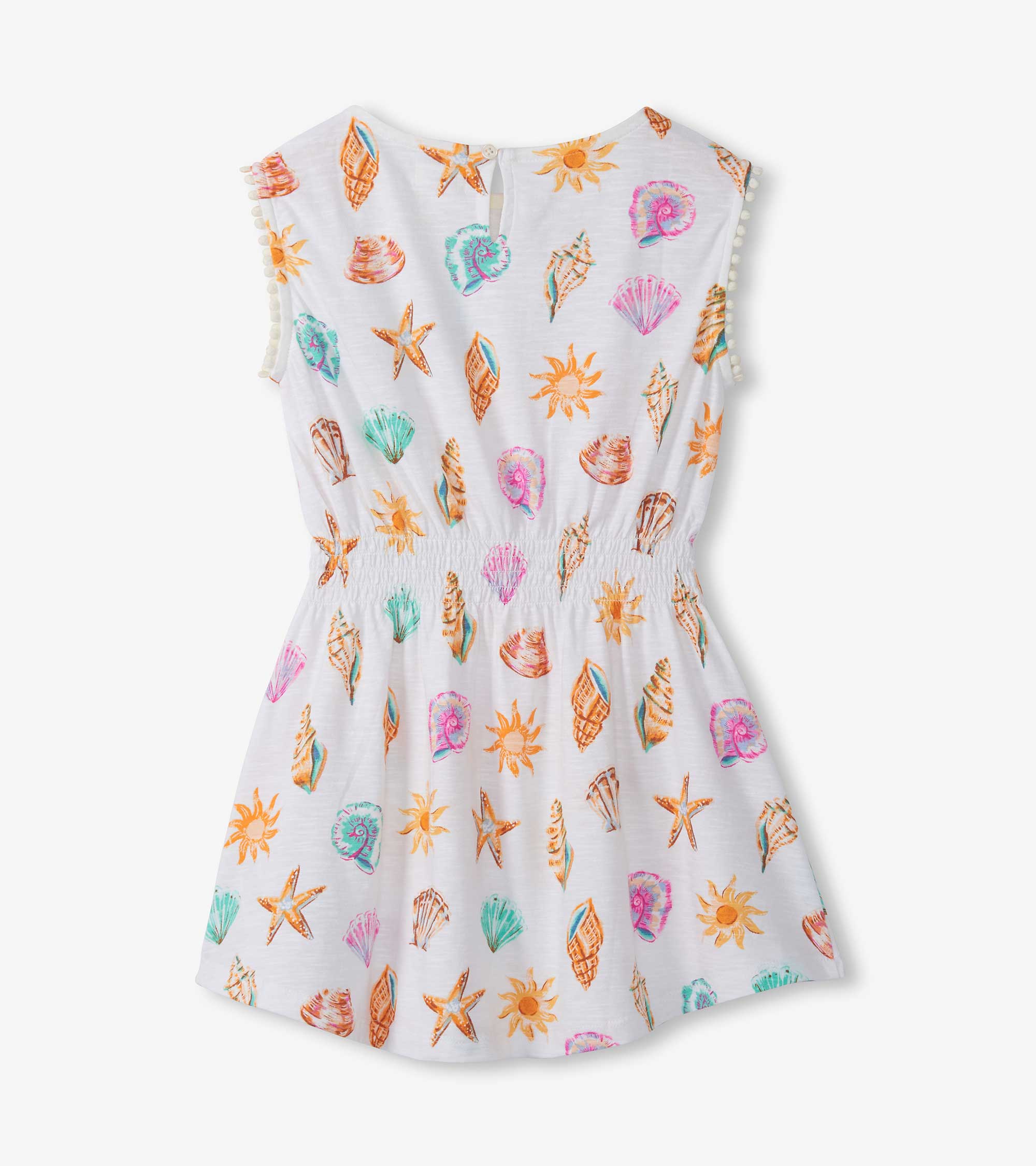 Girls Shells and Sunshine Smocked Waist Dress
