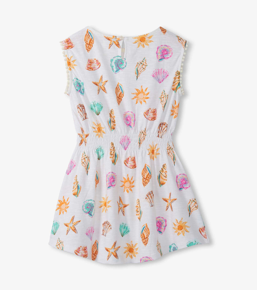 Girls Shells and Sunshine Smocked Waist Dress