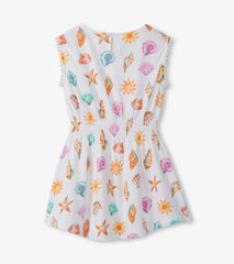 Girls Shells and Sunshine Smocked Waist Dress