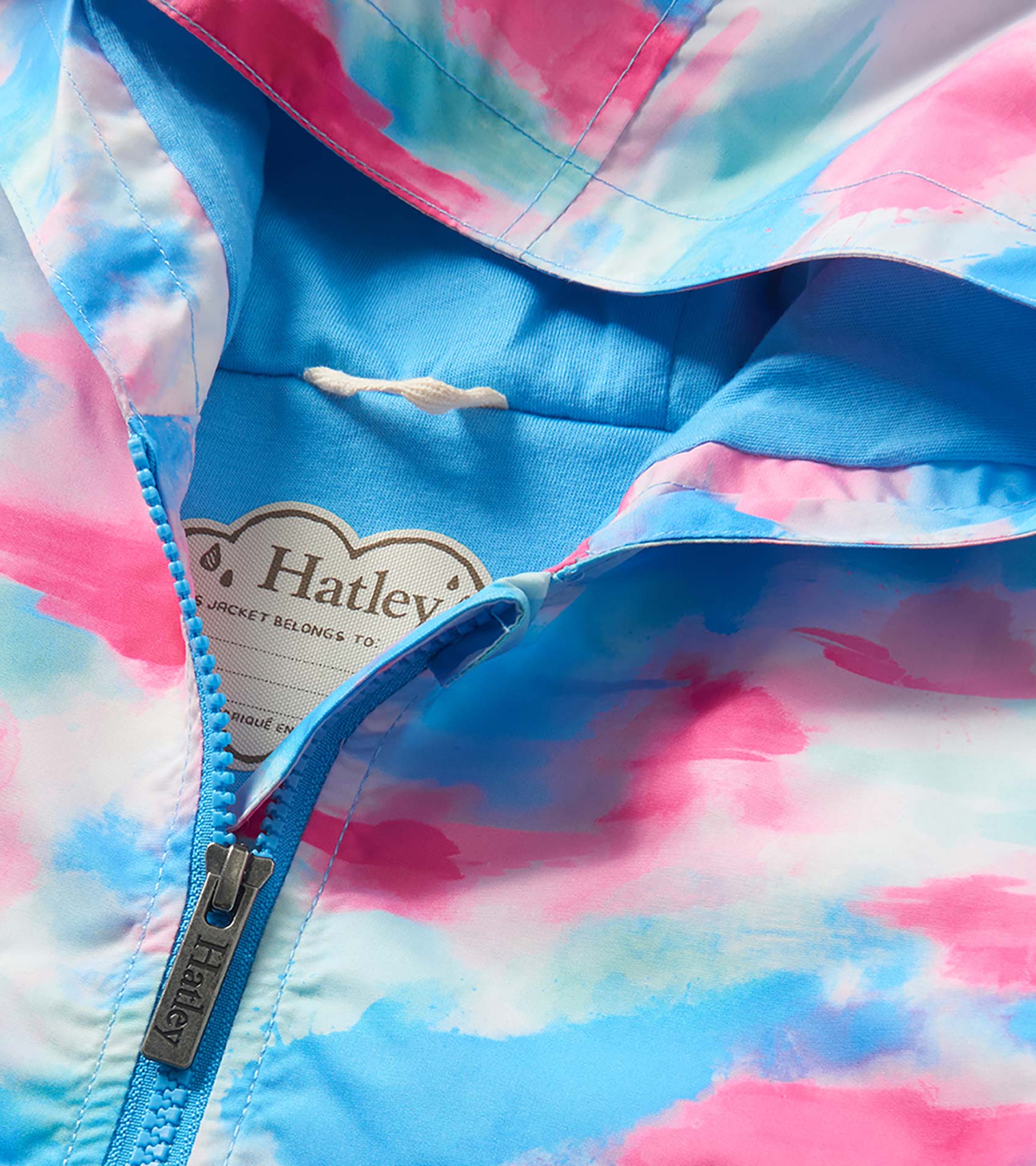 Girls Sunset Tie Dye Microfiber Rain Jacket