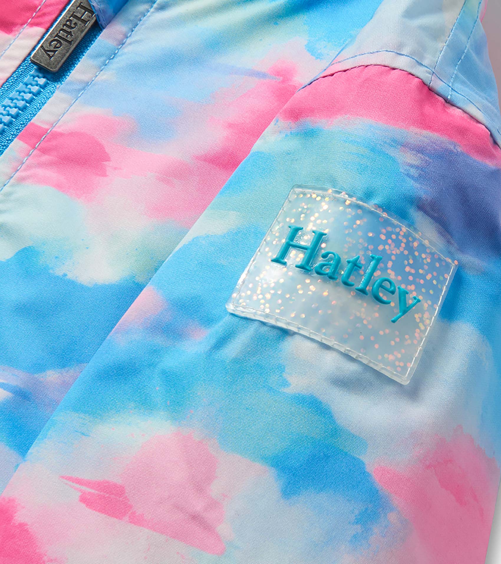 Girls Sunset Tie Dye Microfiber Rain Jacket