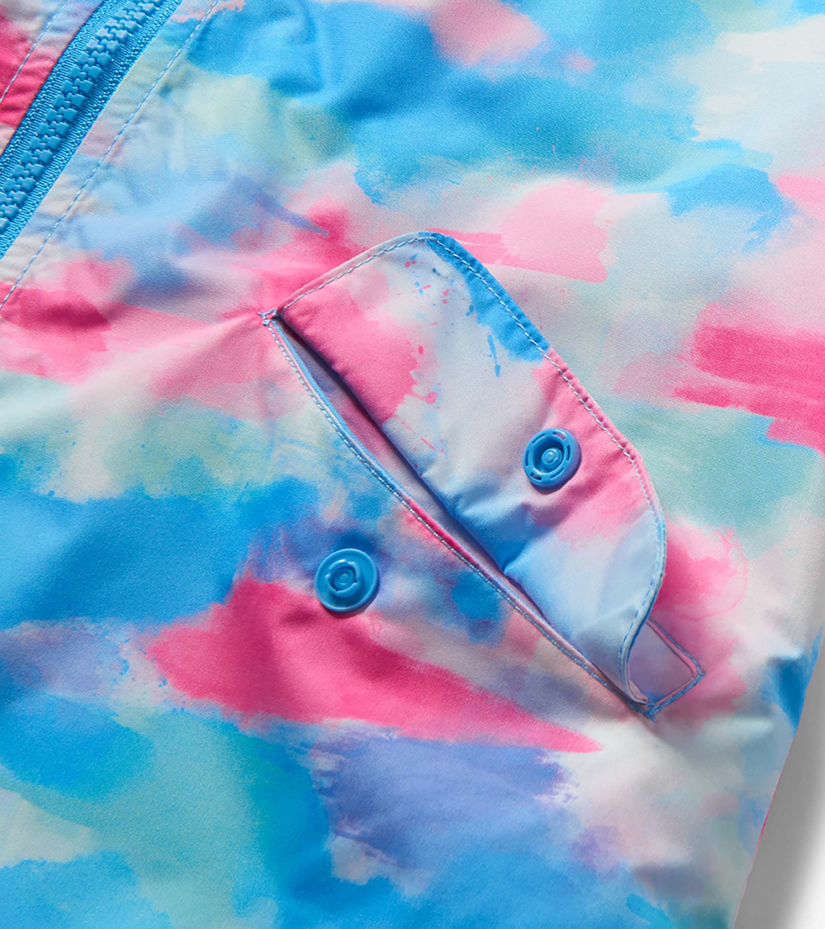 Girls Sunset Tie Dye Microfiber Rain Jacket