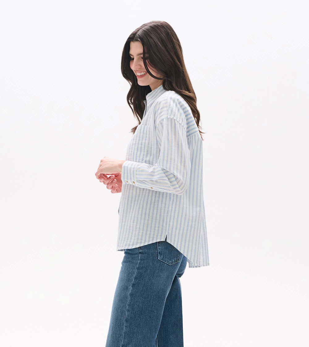 Relaxed Button Down - Cashmere Blue Stripes