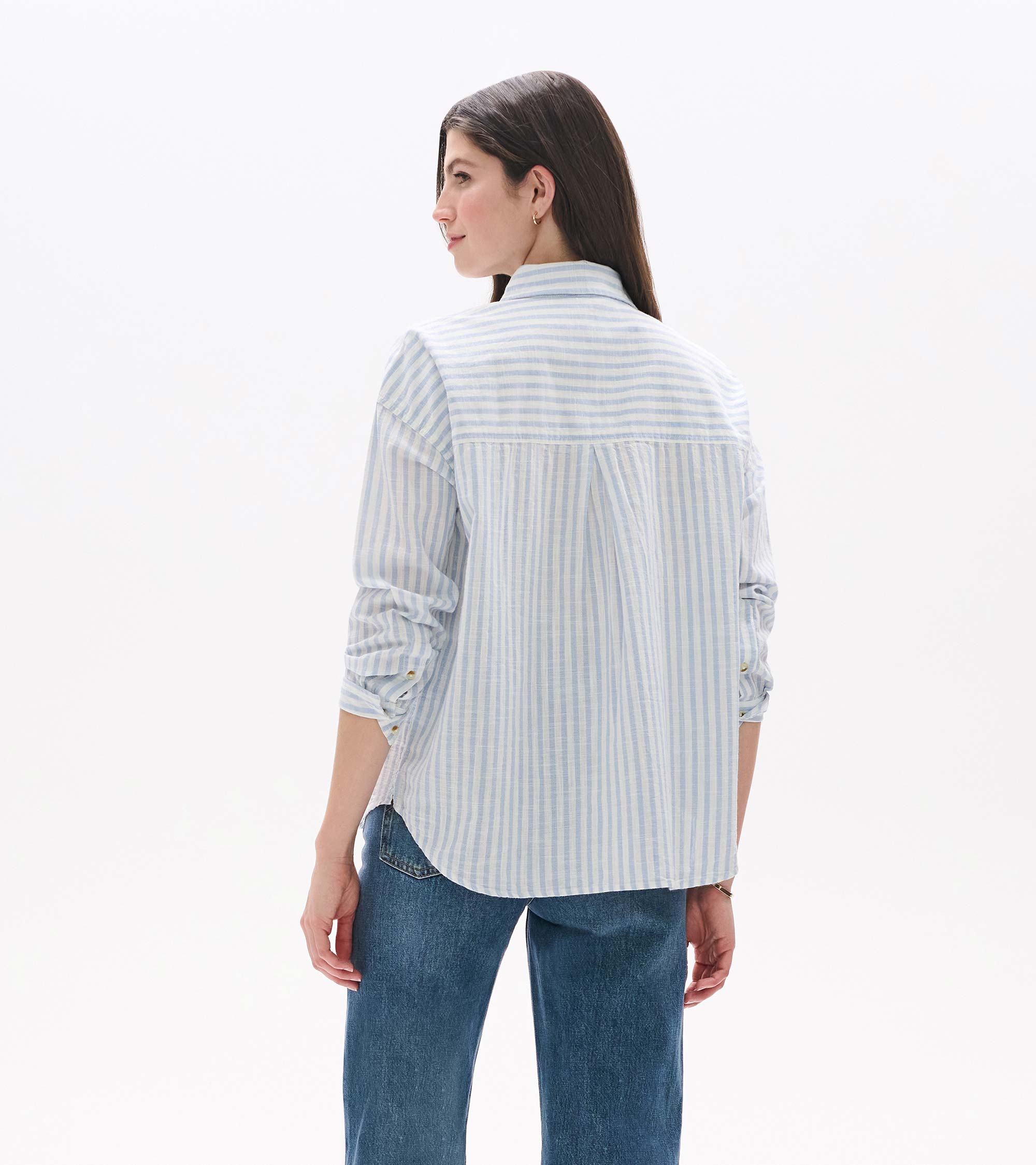 Relaxed Button Down - Cashmere Blue Stripes
