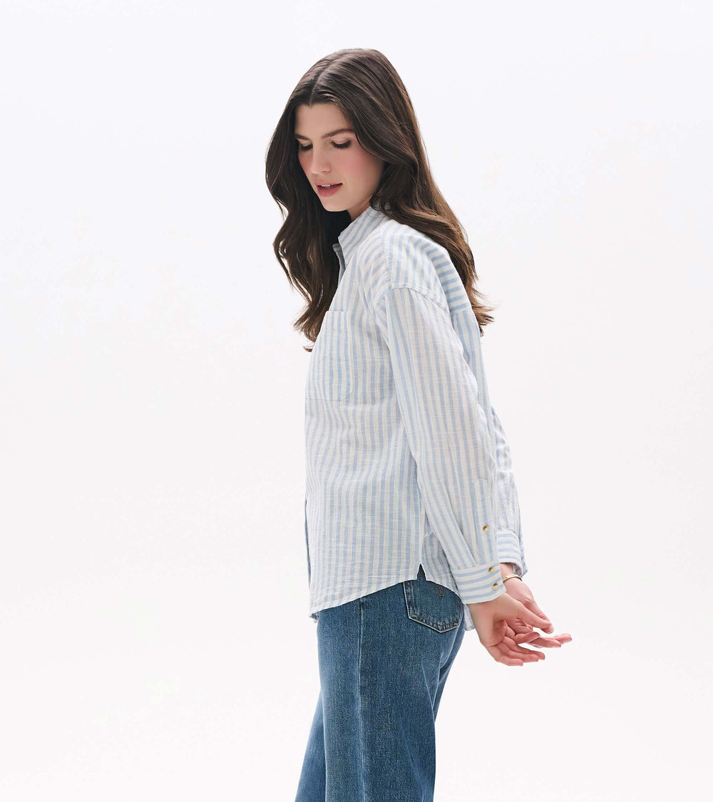 Relaxed Button Down - Cashmere Blue Stripes