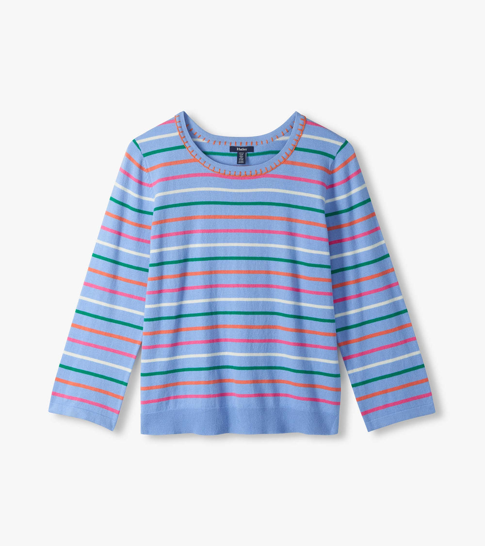 3/4 Sleeve Knit Top - Summer Stripes