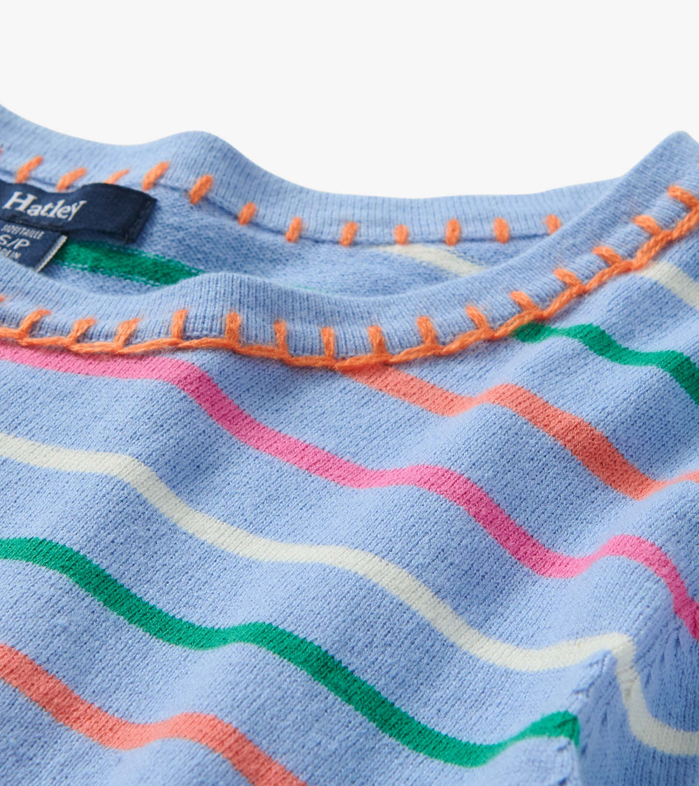 3/4 Sleeve Knit Top - Summer Stripes