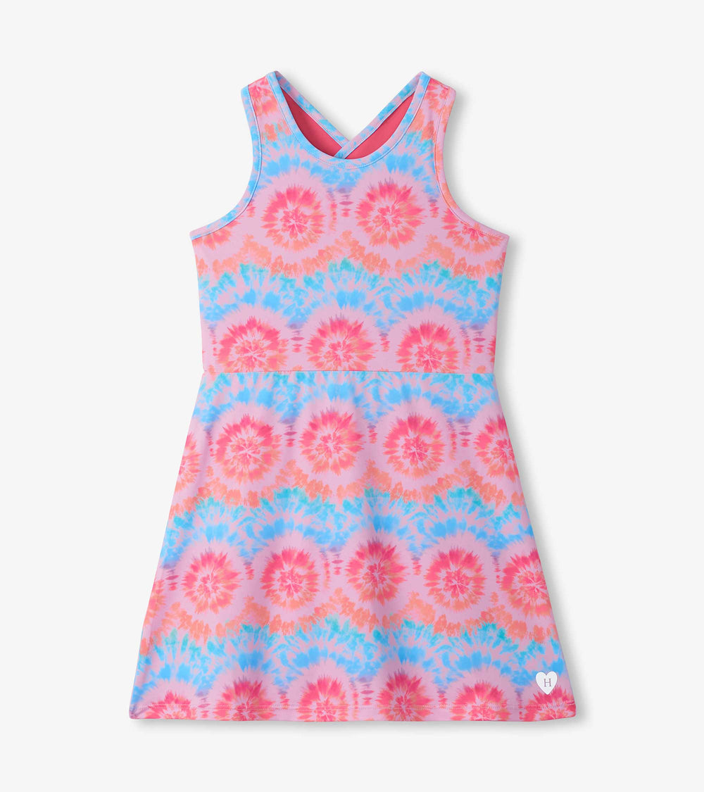 Girls Starburst Tie Dye Active A-Line Dress