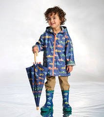 Boys Trucks Zip-Up Rain Jacket
